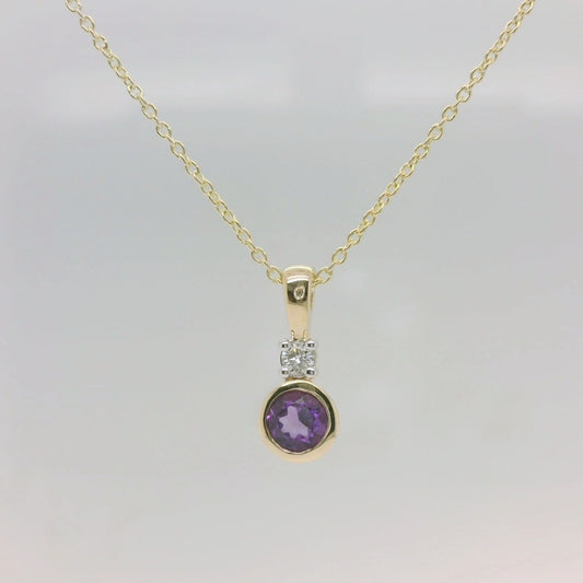 Amethyst & Diamond Necklace