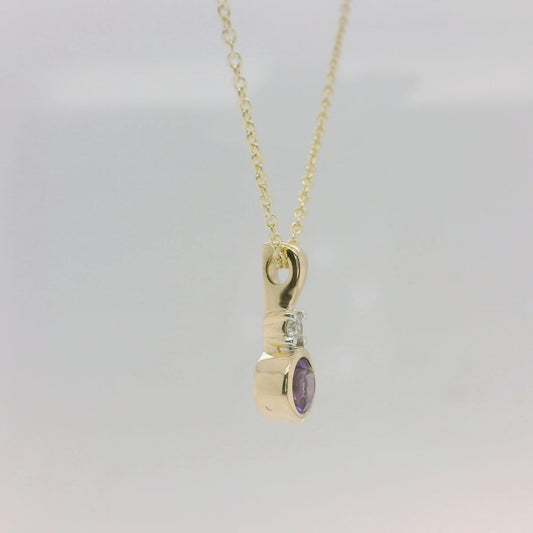 Amethyst & Diamond Necklace