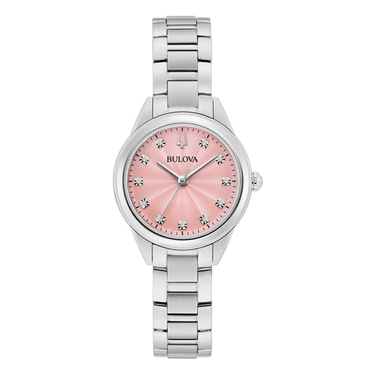 Bulova Ladies Classic Pink Diamond Dial Watch