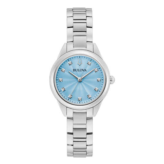Bulova Ladies Blue Diamond Dial Watch