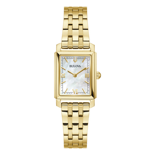 Bulova Ladies Rectangle Classic Sutton - Gold-Tone