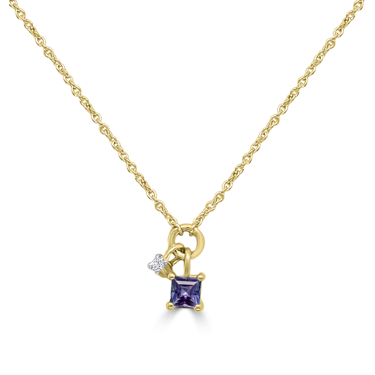 Iolite & Diamond Necklace