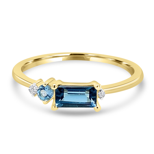 Blue Topaz & Diamond Dress Ring