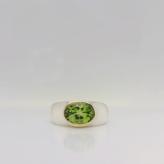 Two-Tone Peridot Ring