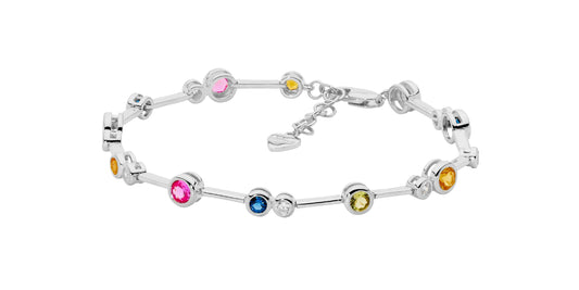 Silver Multi-Coloured Bracelet