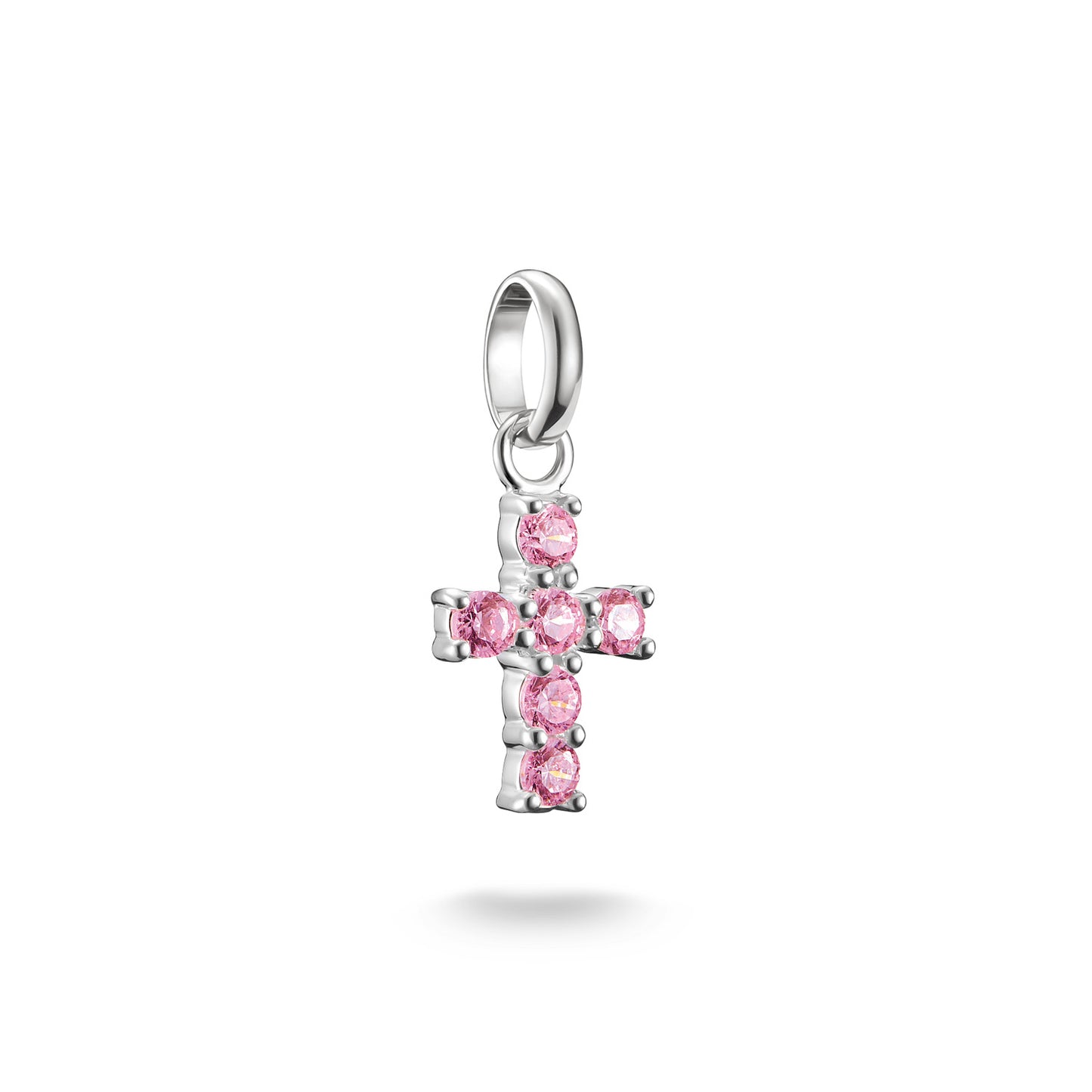 Connect Charm Cross with Pink Stones