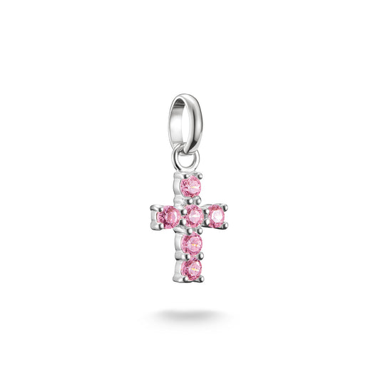 Connect Charm Cross with Pink Stones