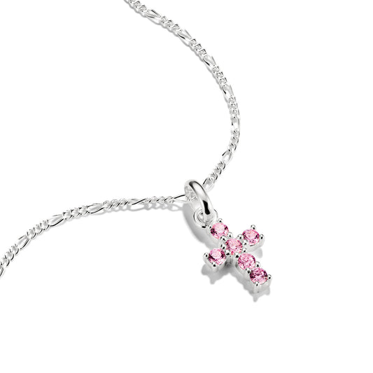 Connect Charm Cross with Pink Stones