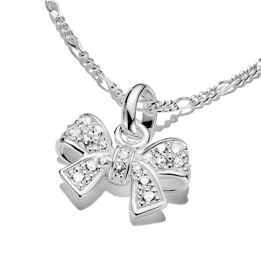 Connect Charm Bow with Stones in Silver