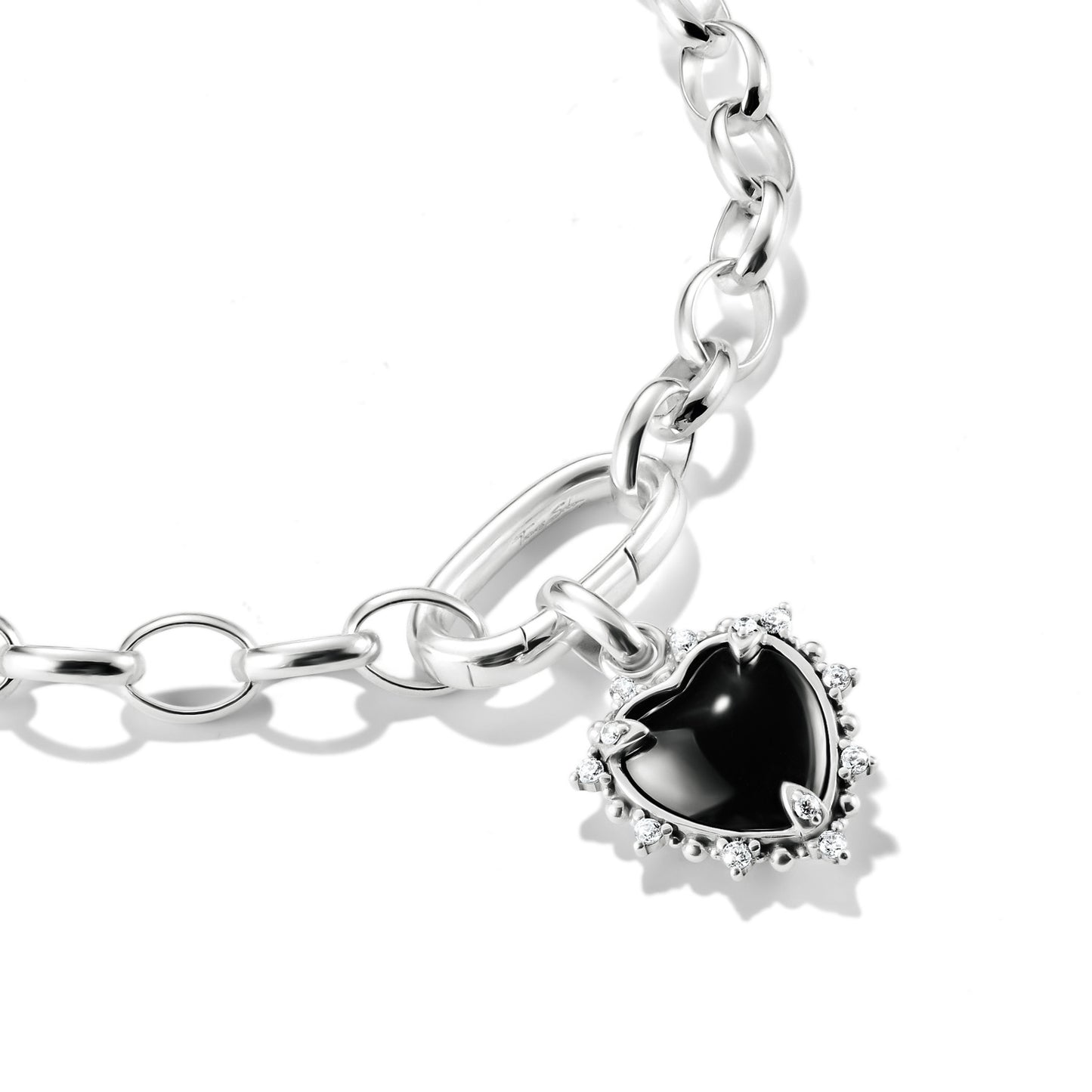 Connect Charm Black Vintage Heart