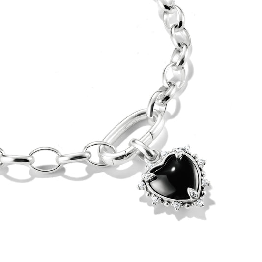 Connect Charm Black Vintage Heart