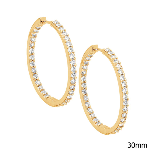 Yellow CZ Hoop - Lrg