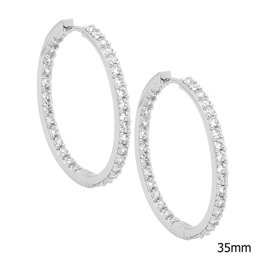 Silver CZ Hoop - Lrg