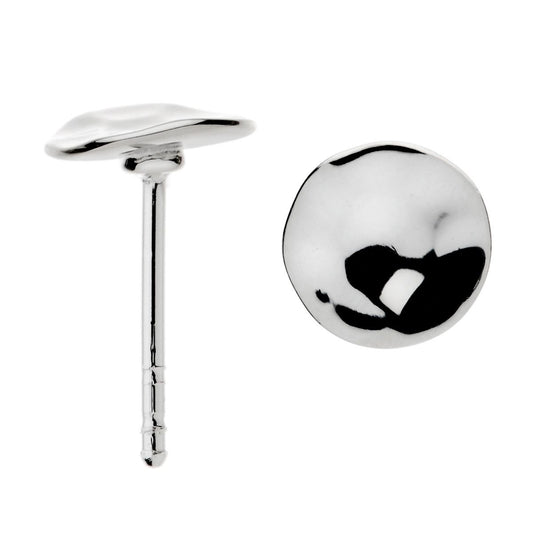 Silver Double Beat Stud Earring