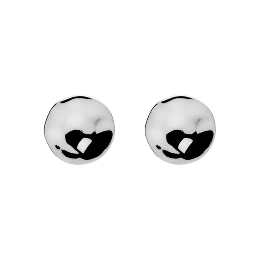Silver Double Beat Stud Earring