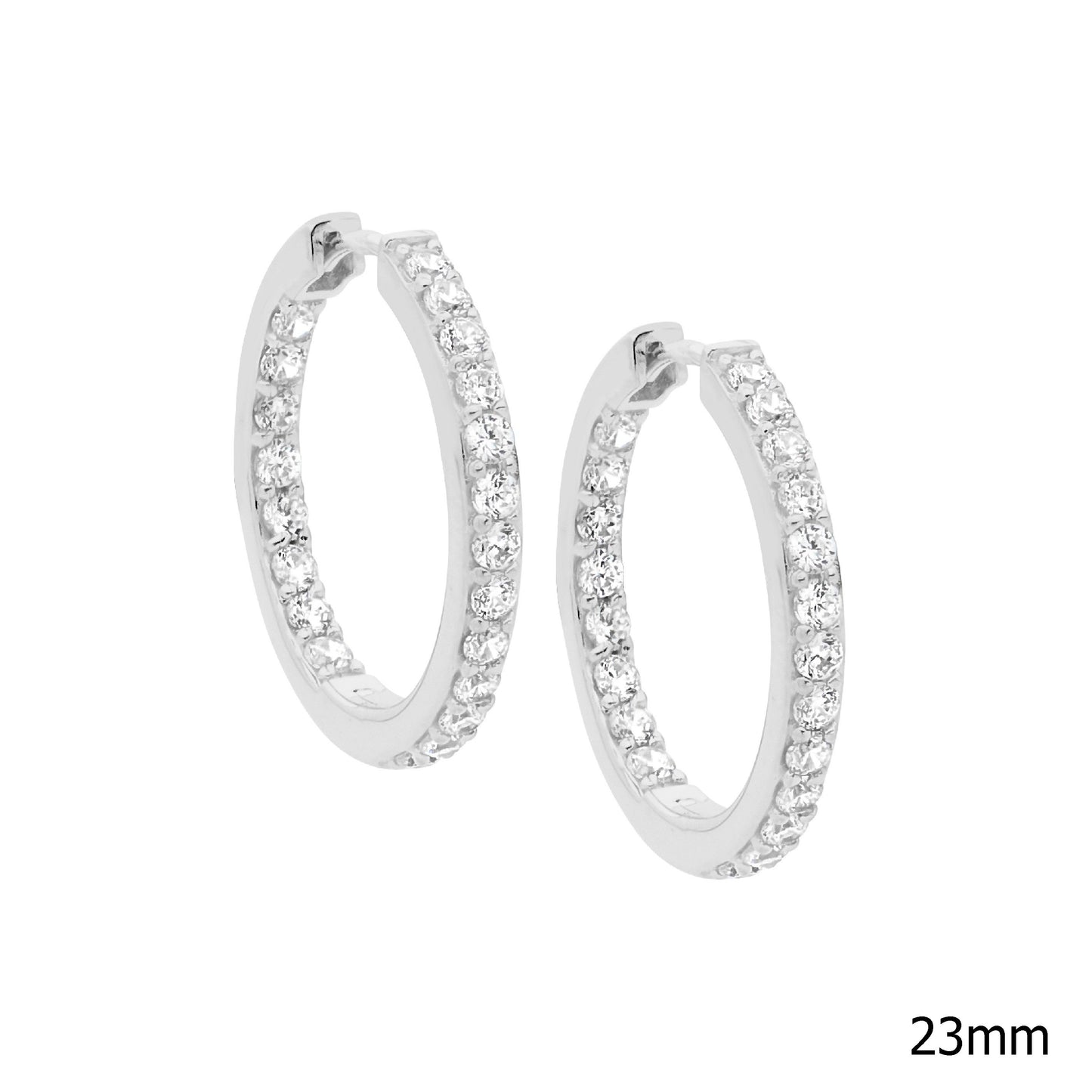 Inside Outside CZ Hoops