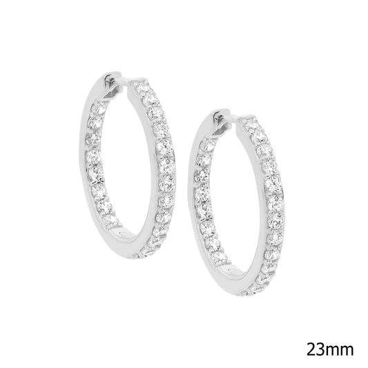Inside Outside CZ Hoops