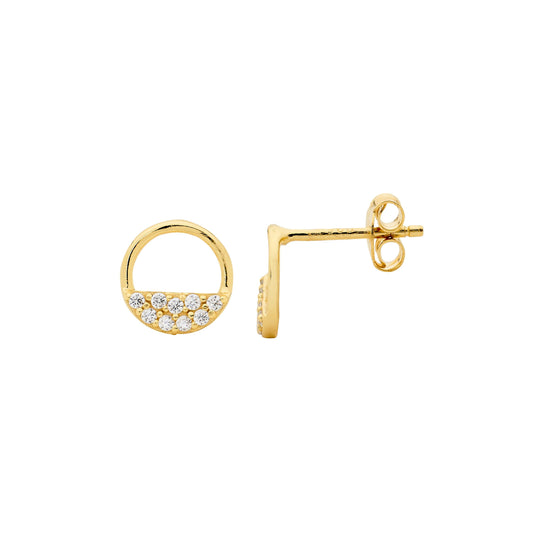 Yellow Open Circle Studs