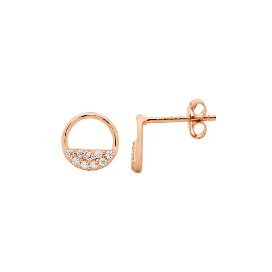 Rose Open Circle Studs