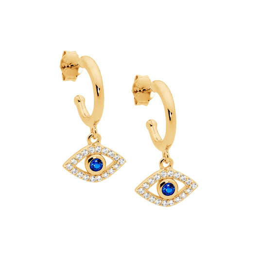 Yellow Eye Stud Drop Earrings
