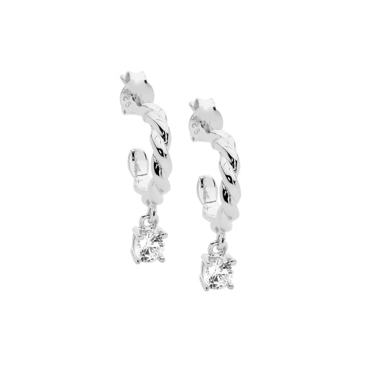 Twist CZ Drop Earring