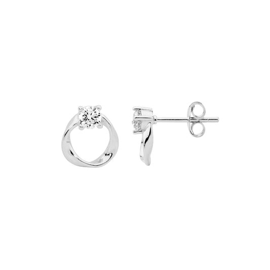 Open Circle CZ Earring