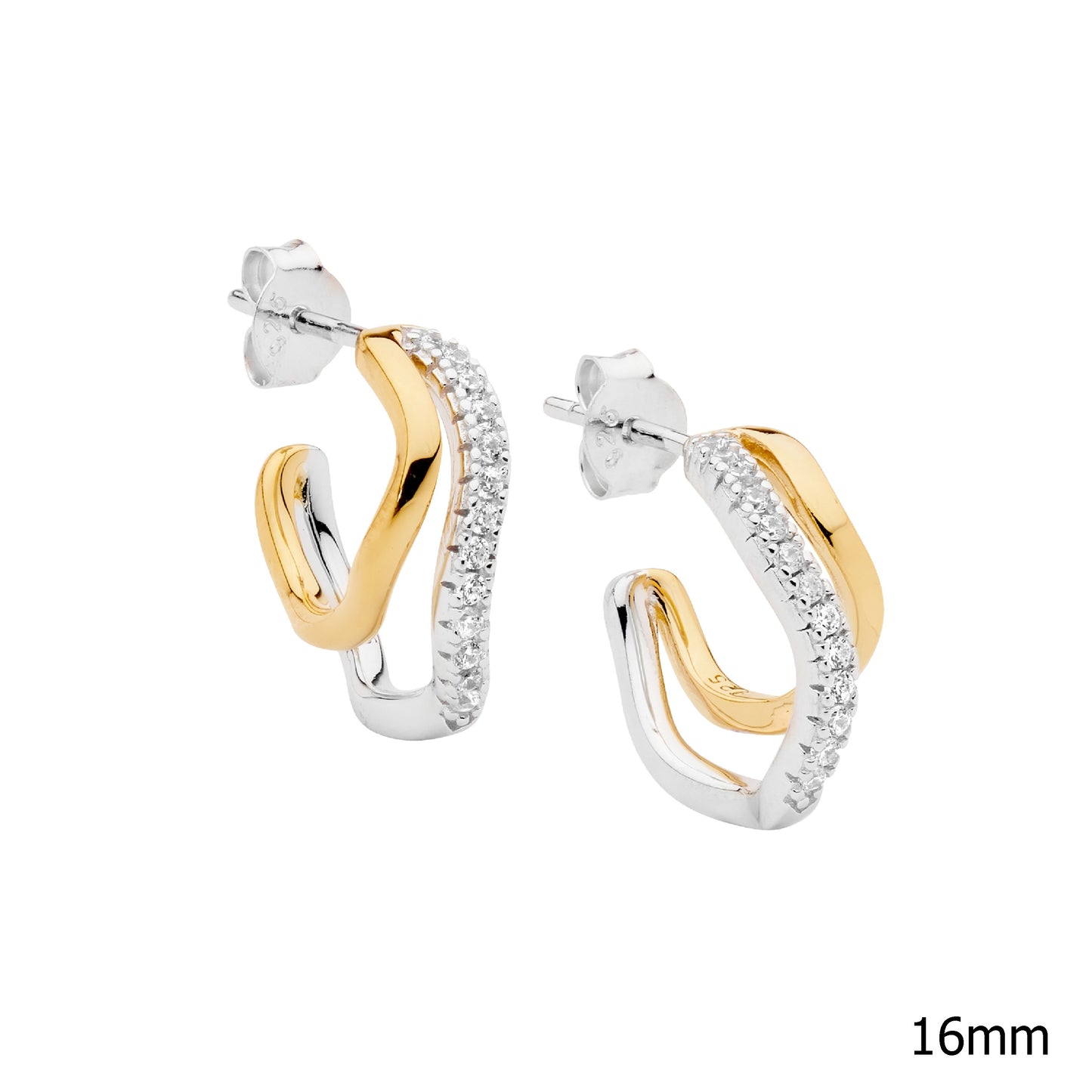 Silver & Yellow Wave Hoop
