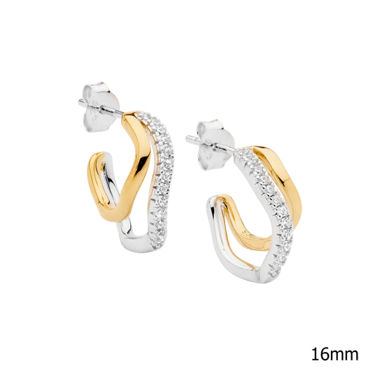 Silver & Yellow Wave Hoop