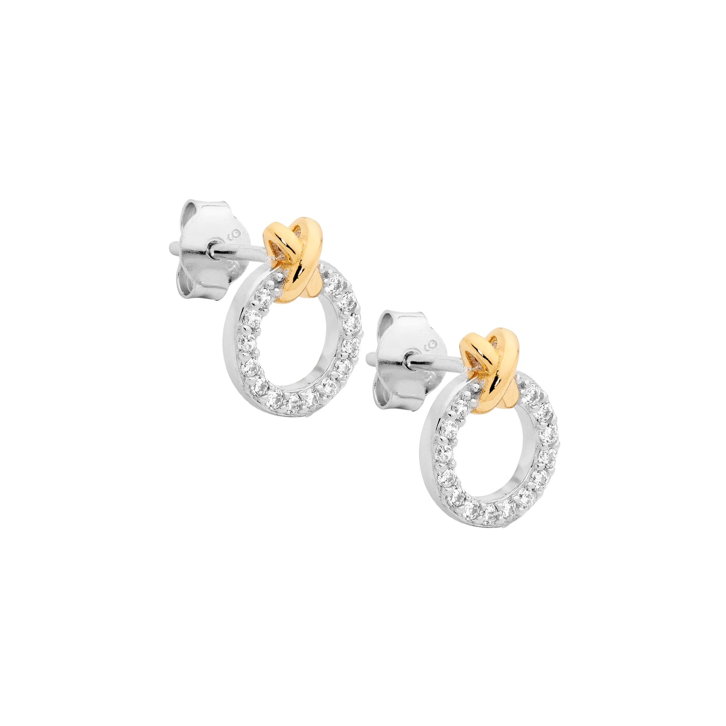 Open Circle Cross Earrings