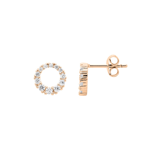 Rose Open CZ Circle Studs