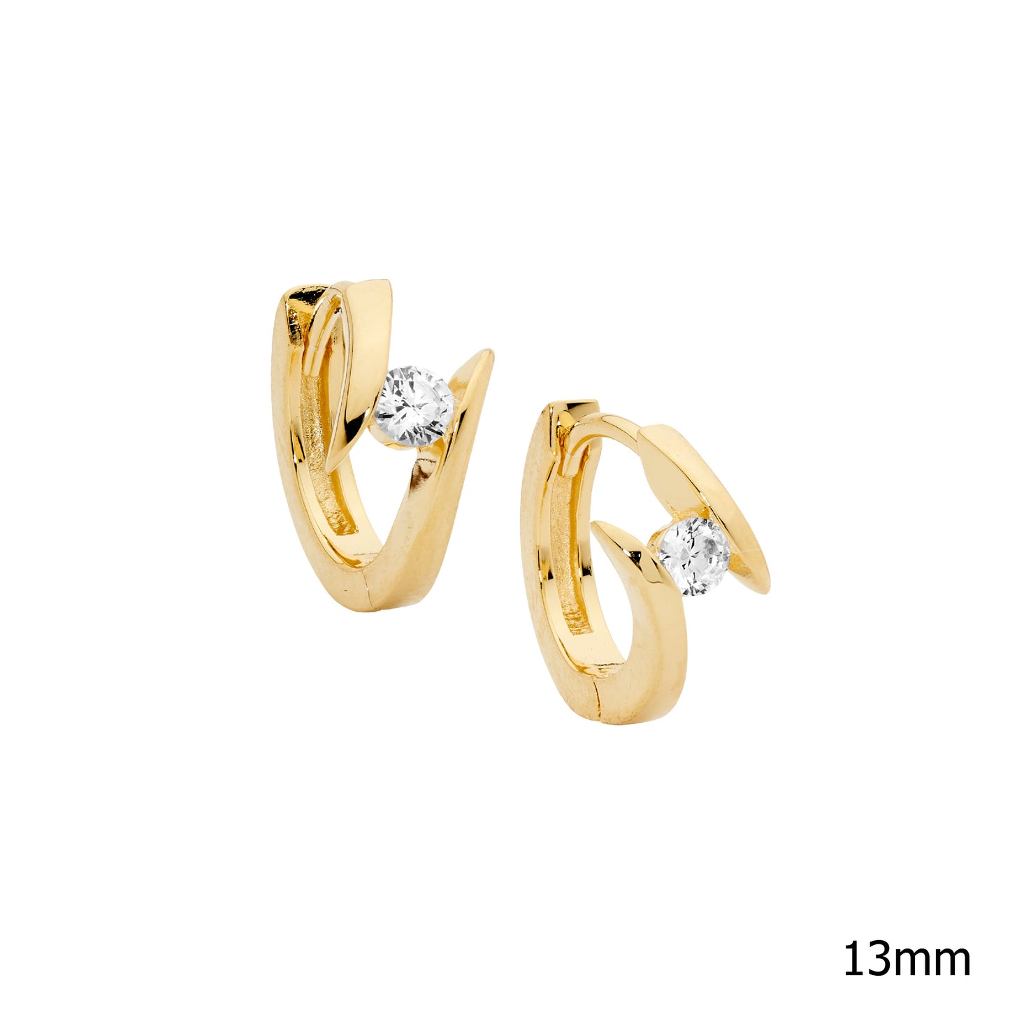 Yellow Twisted CZ Huggie