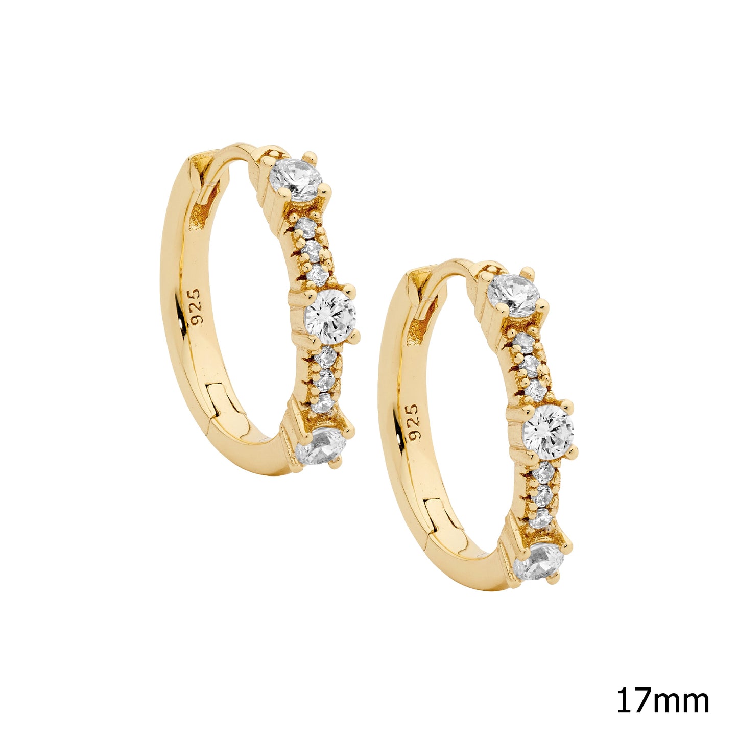 Yellow Raised CZ Huggie Earring