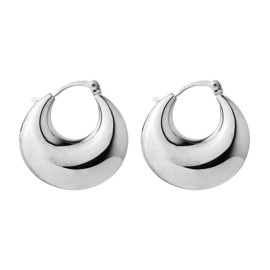 Silver Billow Hoop