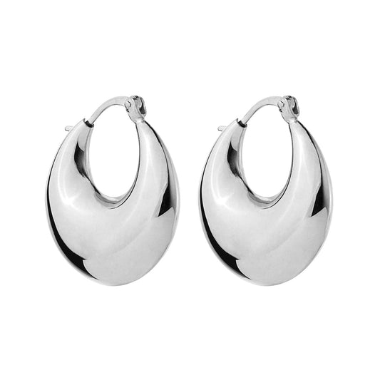 Silver Billow Hoop