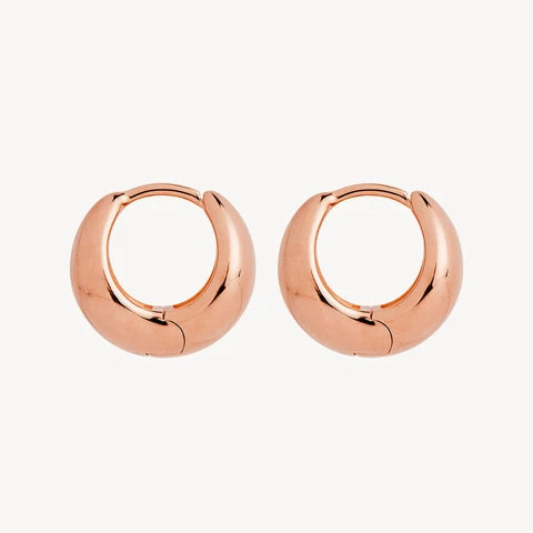 La Muse Huggie Earrings - Rose Gold Plated