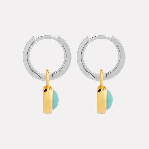 Solace Two-Tone Amazonite Huggie Earrings