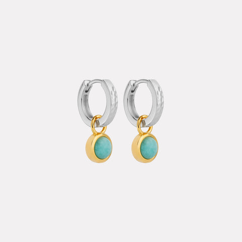 Solace Two-Tone Amazonite Huggie Earrings
