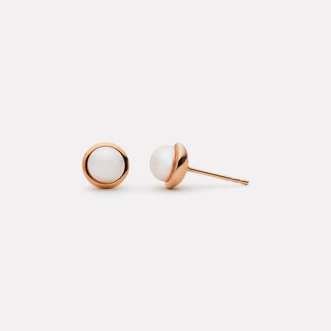 Moonbeam Pearl Stud Earring - Rose Gold Plated