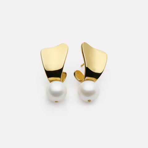 Sunbeam Pearl Earrings - Gold Plated