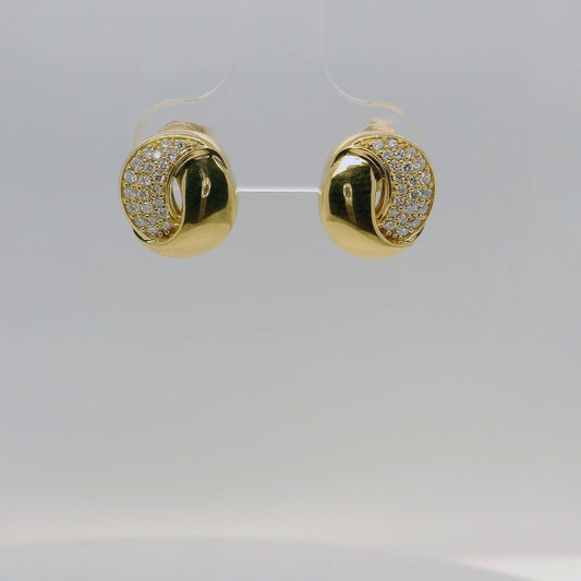Vermeil Lab Diamond Circle Studs