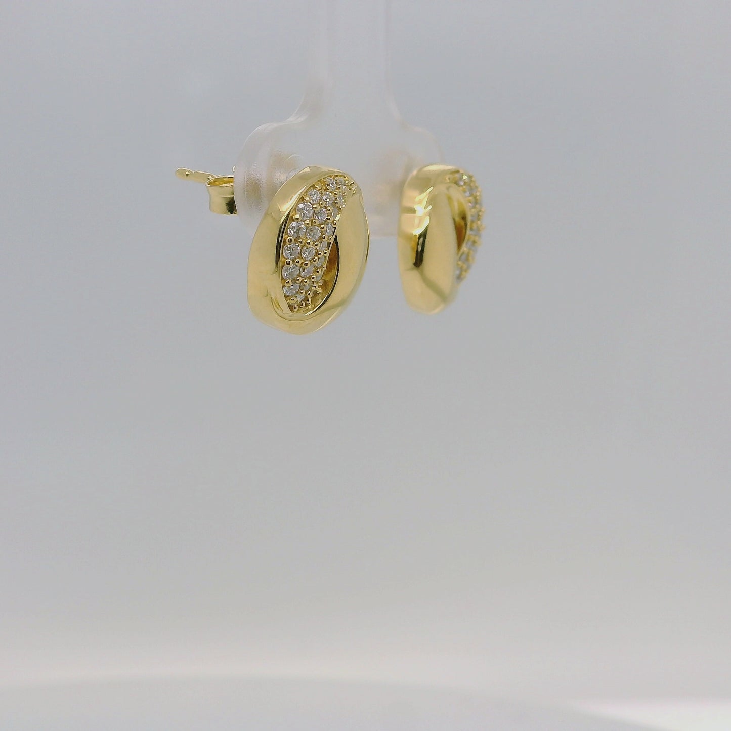 Vermeil Lab Diamond Circle Studs