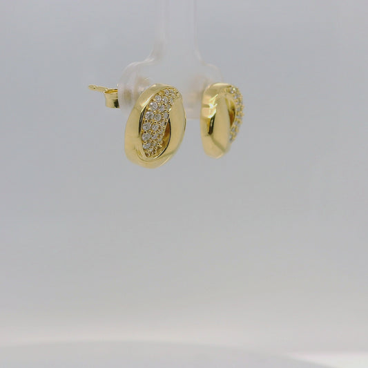 Vermeil Lab Diamond Circle Studs