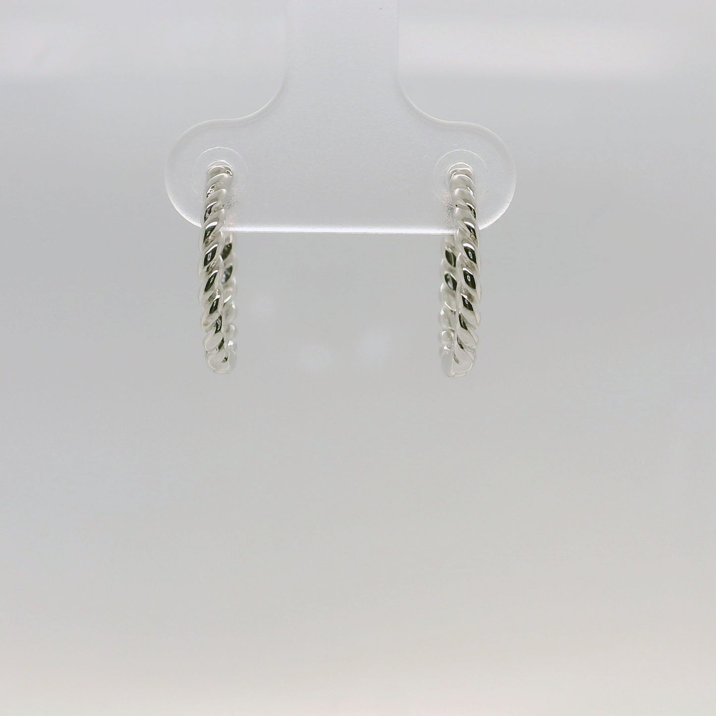 Silver Twisted Huggie Earrings