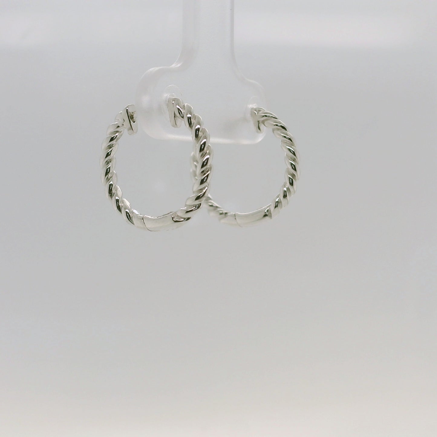 Silver Twisted Huggie Earrings