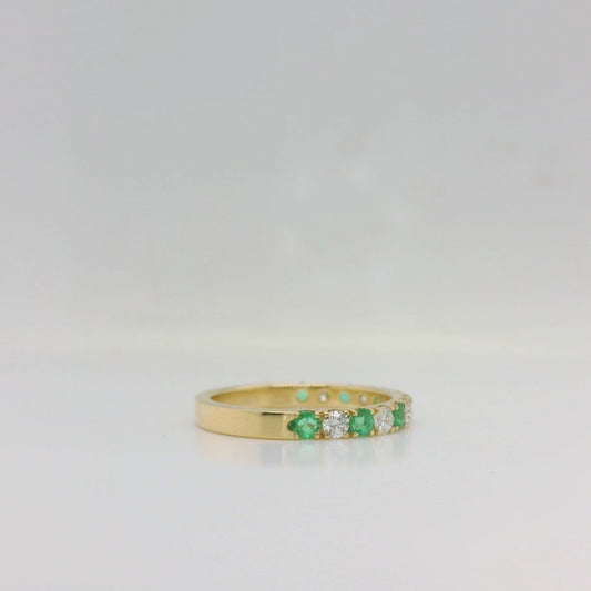Emerald & Diamond Eternity Band