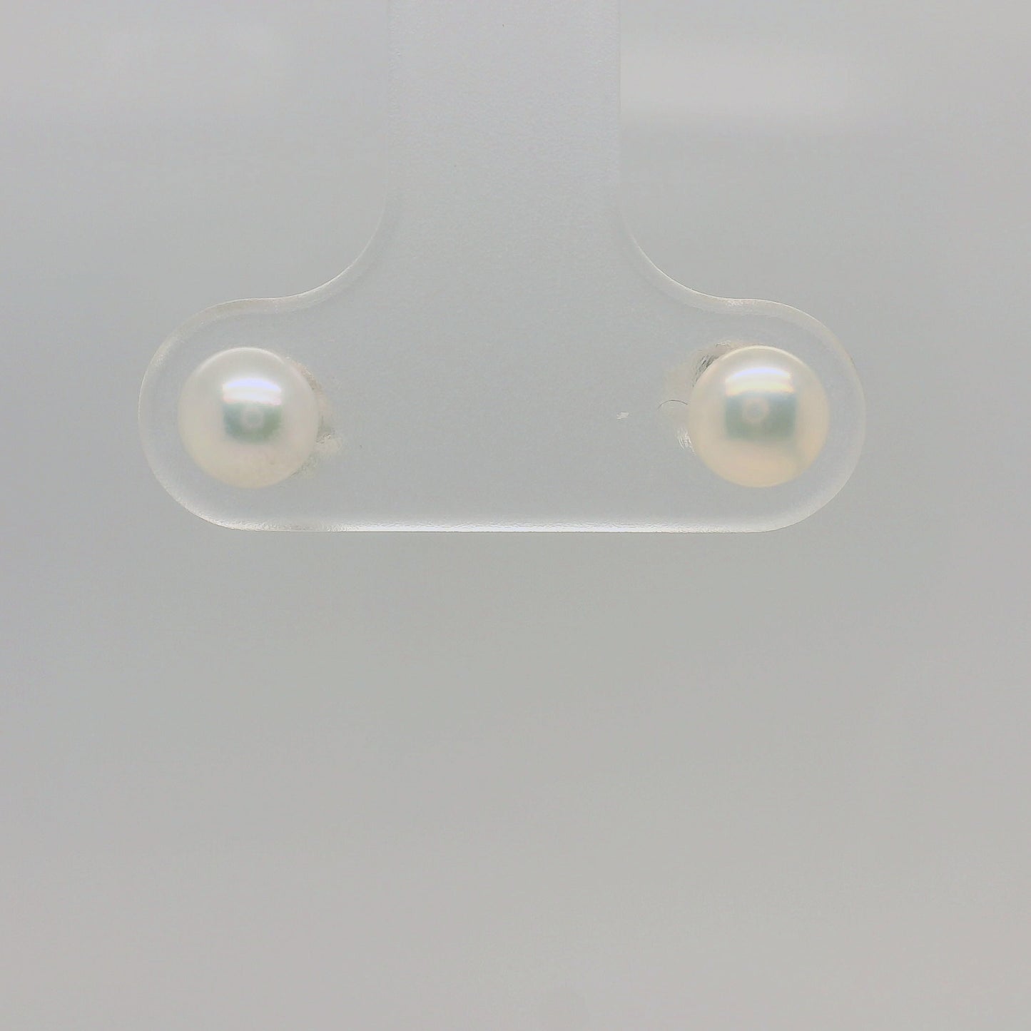 Sterling Silver Freshwater Button Pearl Stud Earrings – 4–4.5mm