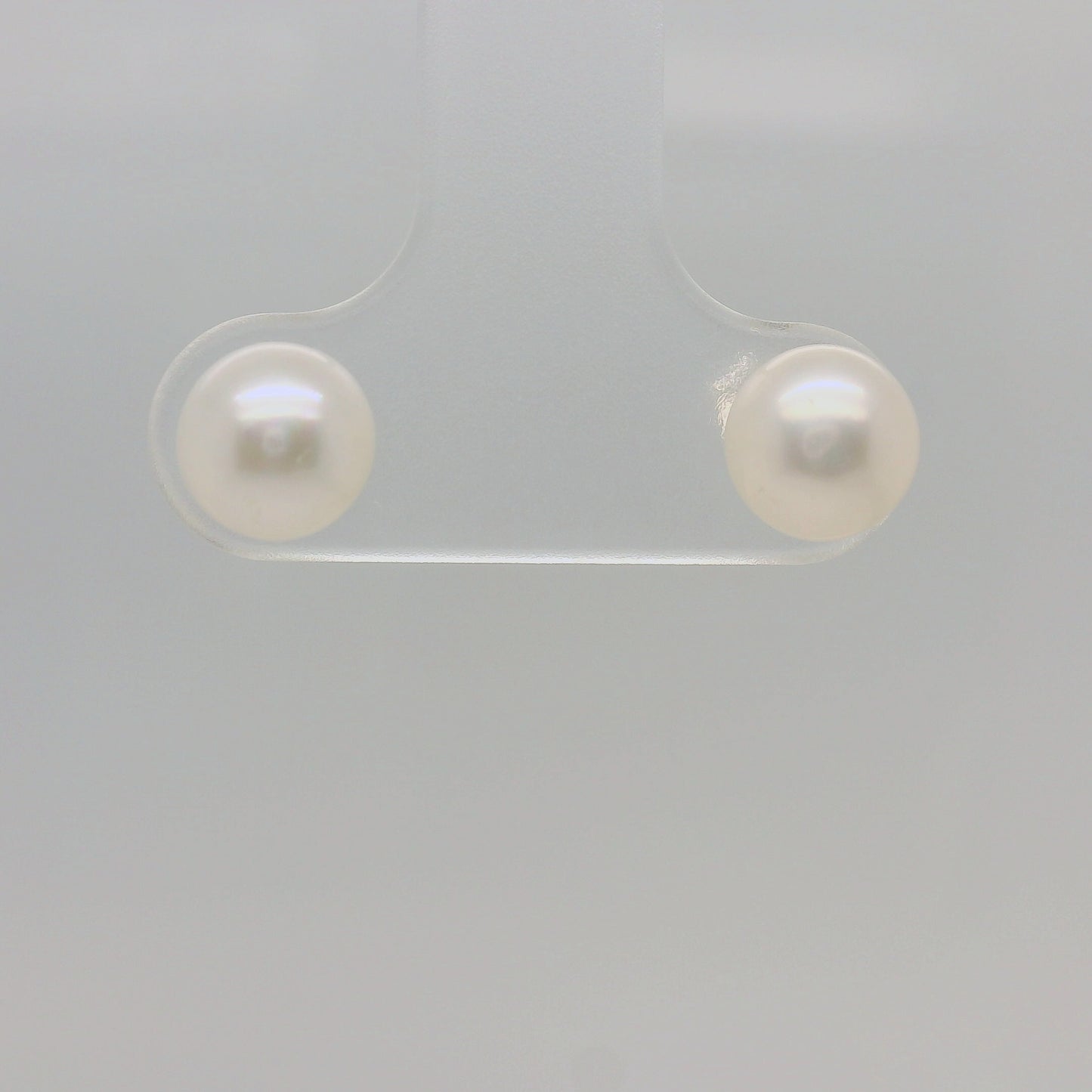 Sterling Silver Freshwater Button Pearl Stud Earrings – 6–6.5mm