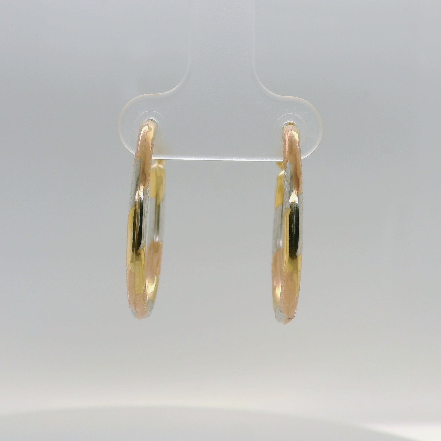 Tri-tone Faceted Hoops