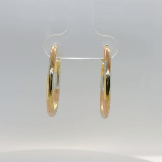 Tri-tone Faceted Hoops
