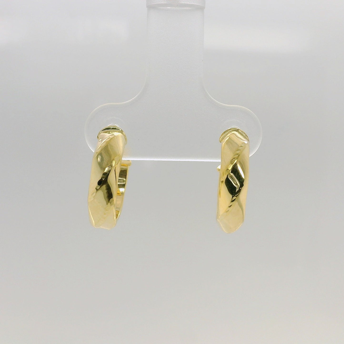 Faceted Twisted Hoop Earrings - 10mm